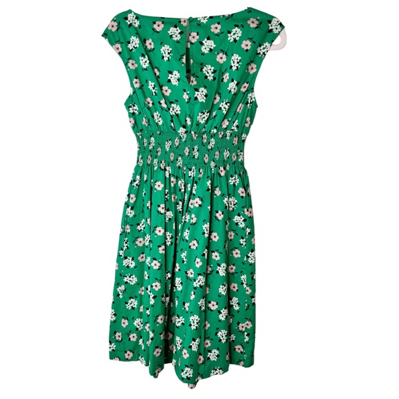 Kate Spade Green Floral Poplin Dress Medium - Picture 7 of 9